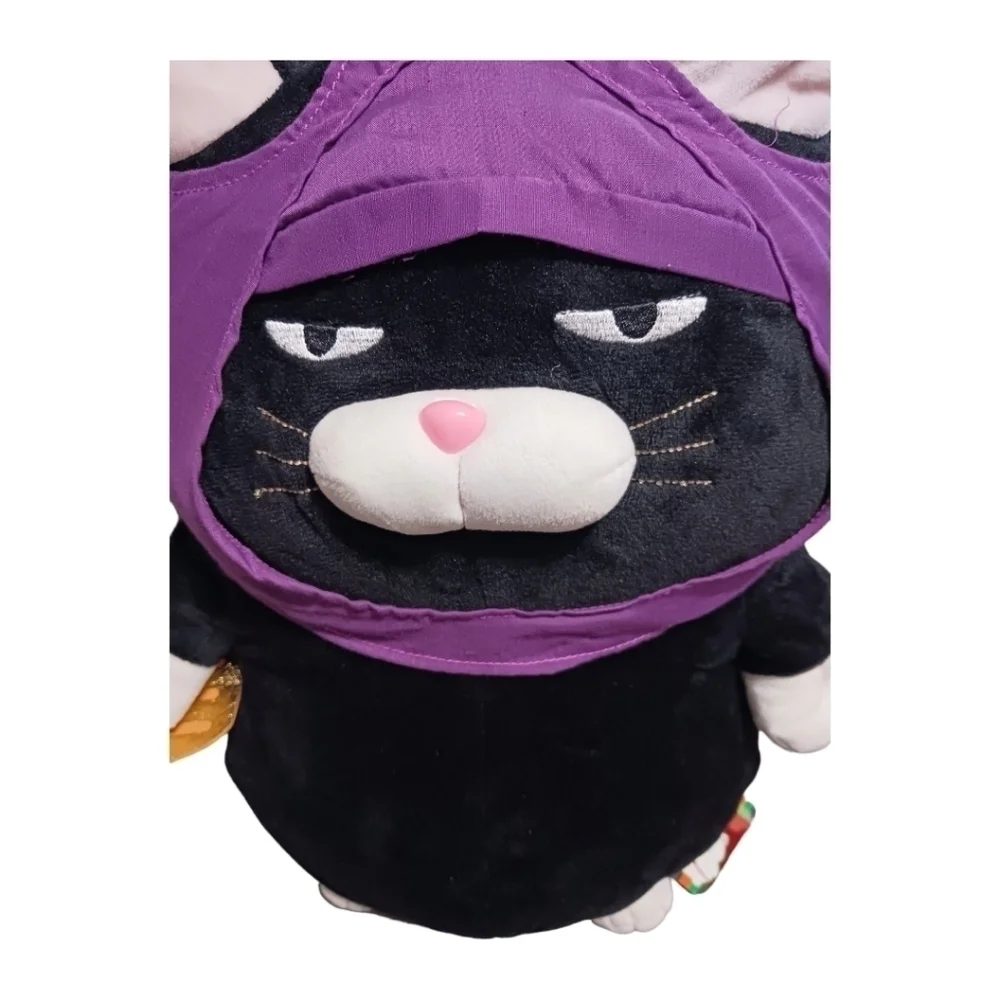 Amuse ninja cat plush blk/purple